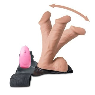 12-speed Flesh Color Wearable Strap On With Vibrating Dildo