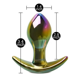 3.35” Multicolor Glass Butt Plug