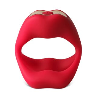 Mouth Shape Red Vibrating Cock Ring with 9-Speed App-Controlled