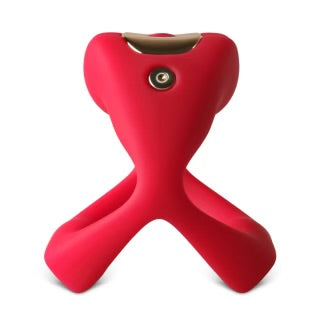 Mouth Shape Red Vibrating Cock Ring with 9-Speed App-Controlled