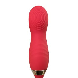 Customizable 10-Speed Red Color Silicone Clitoral Rose with Tongue Licking and Wiggling Vibrator