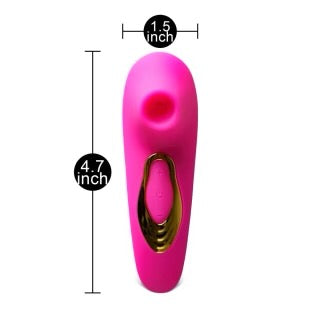 Magenta Sucking Massager with Plated Accent