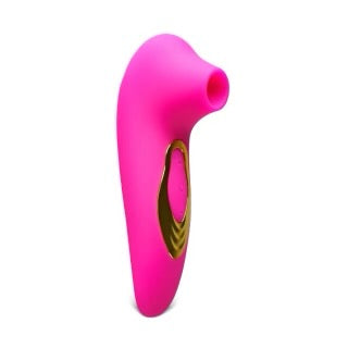 Magenta Sucking Massager with Plated Accent