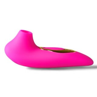 Magenta Sucking Massager with Plated Accent