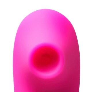 Magenta Sucking Massager with Plated Accent