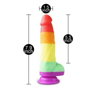 Rainbow Colored Dildo With Suction Cup
