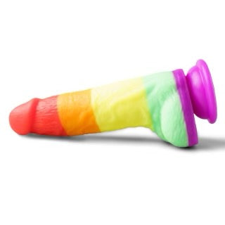Rainbow Colored Dildo With Suction Cup