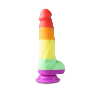 Rainbow Colored Dildo With Suction Cup