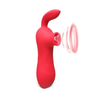 Red Vibrating and Sucking Vibrator